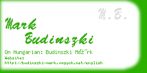 mark budinszki business card